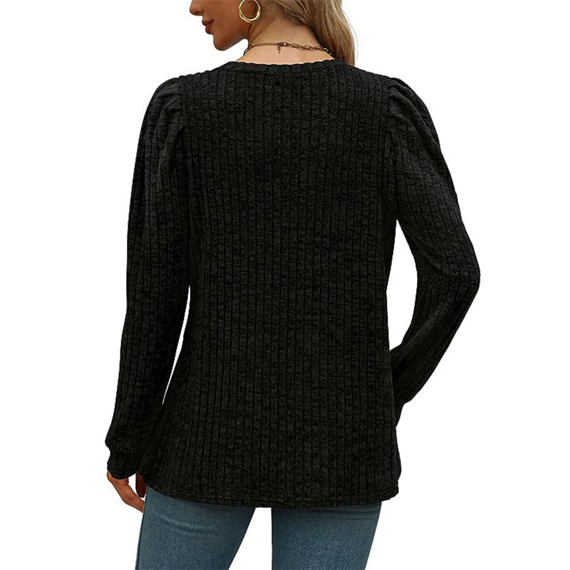 Damen stilvolles Pullover mit gerafften Ärmeln Stalluxe