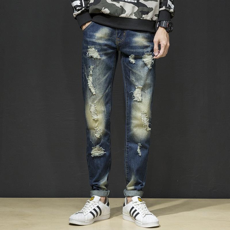 Herren lässige Jeans mit modischen Destroyed-Elementen Stalluxe