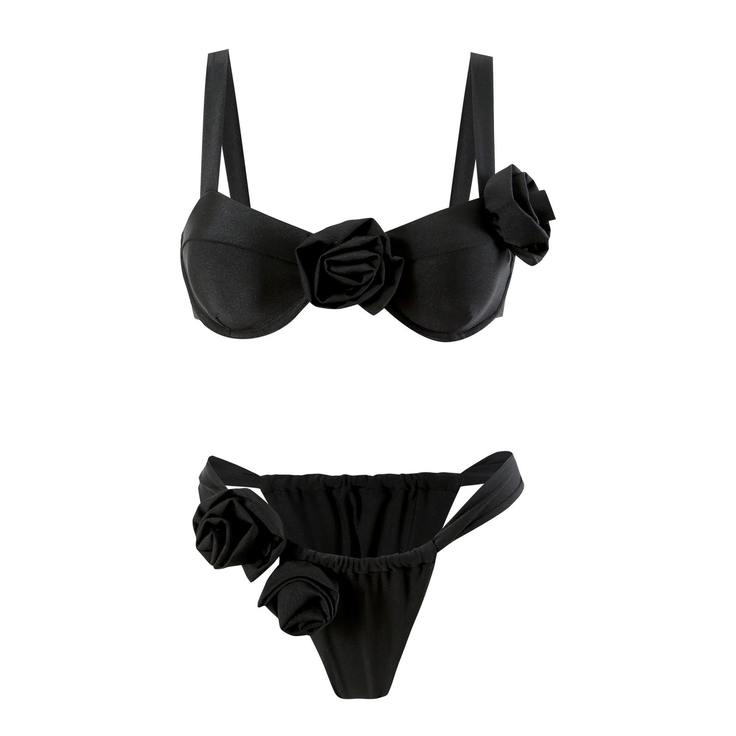 Damen Bikini-Set mit raffinierten Blütenakzenten Stalluxe