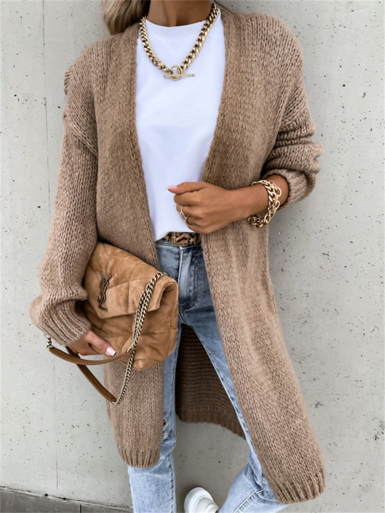 Damen Offene Strickjacke mit groben Maschen und lässigem Schnitt Stalluxe