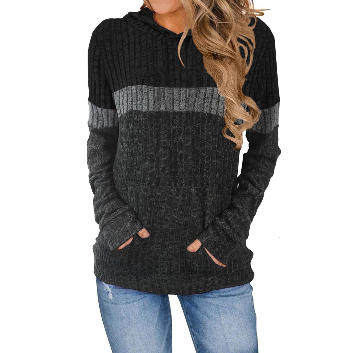 Damen Hoody mit strukturierter Oberfläche und praktischen Taschen Stalluxe