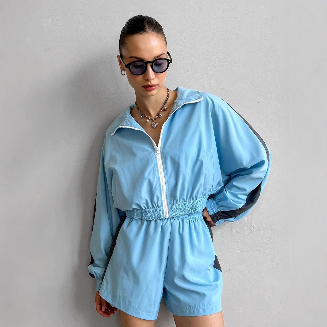 Damen sportliches Freizeit-Set mit atmungsaktivem Oberteil und Shorts Stalluxe