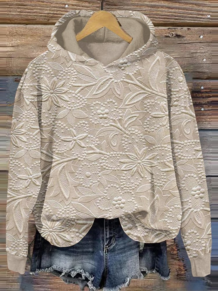 Damen Kapuzenpullover mit floralem Reliefdesign Stalluxe