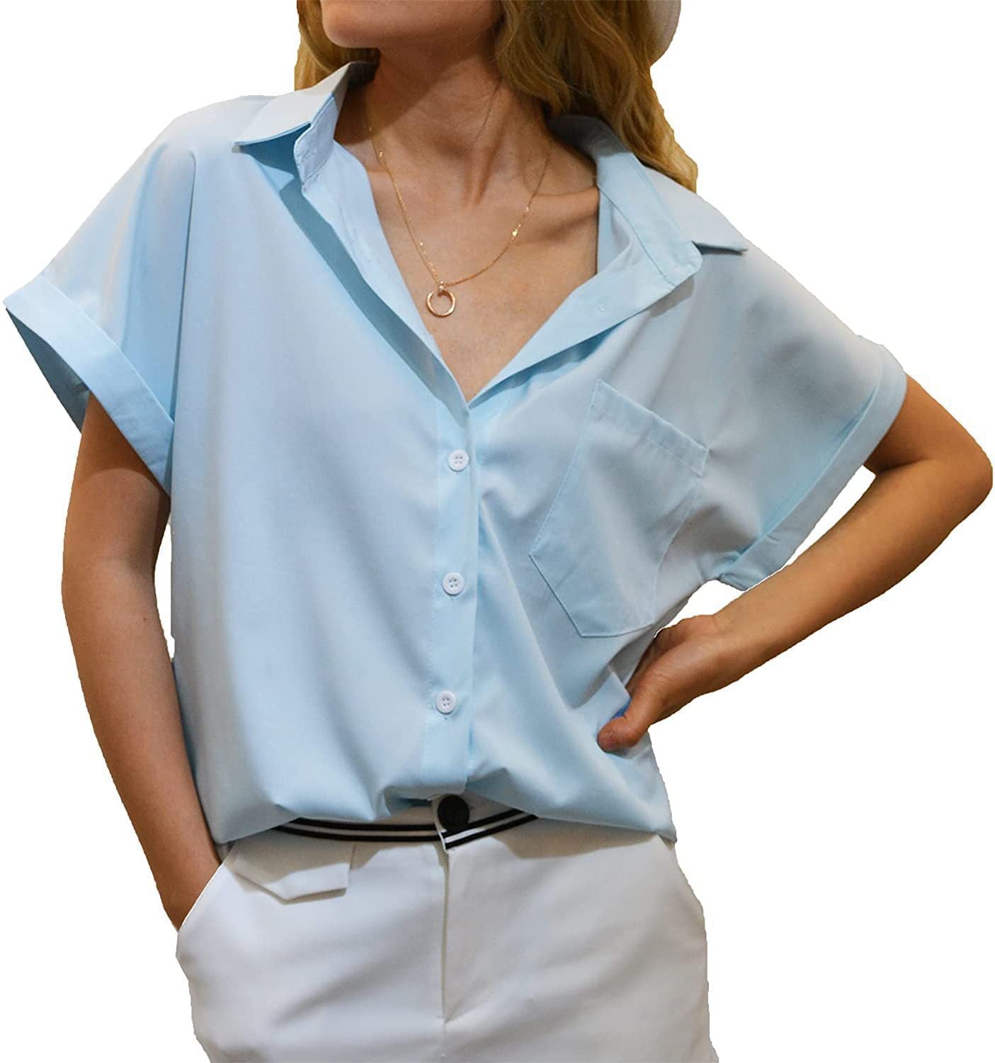 Damen elegant geschnittene Kurzarmbluse Stalluxe