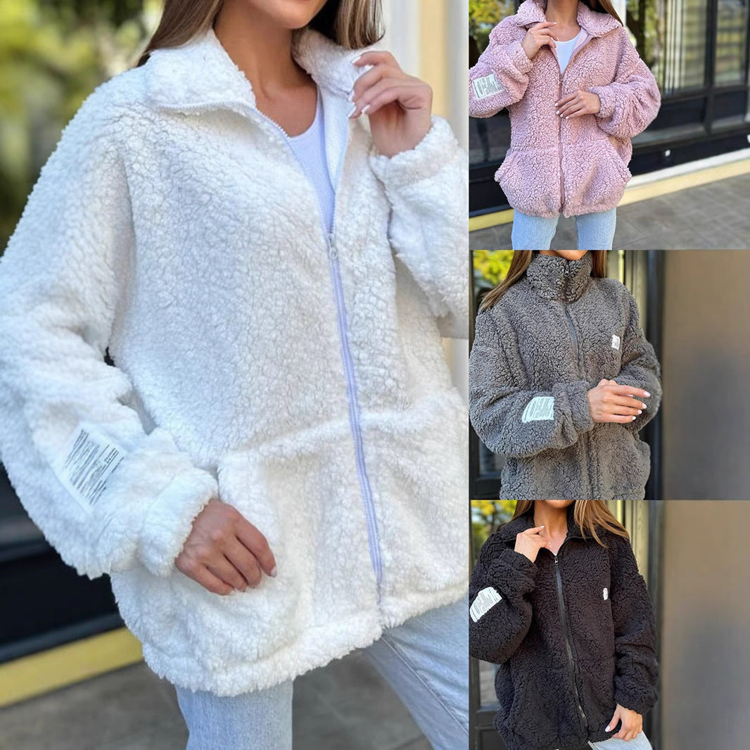 Women's Fleece Zip-Up Jacket Stalluxe
