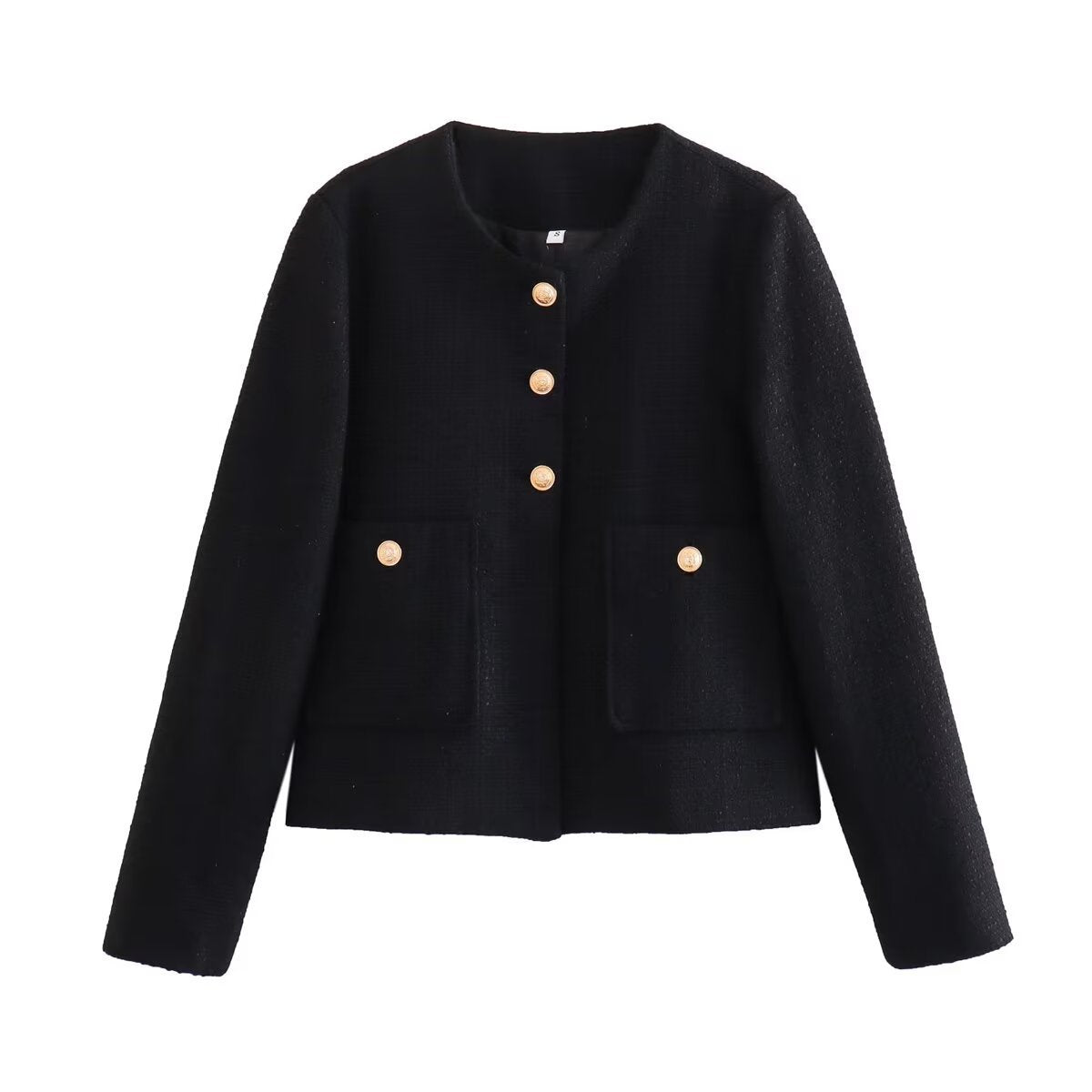 Damen Elegante Kurzjacke mit Knopfverschlüssen und aufgesetzten Taschen Stalluxe