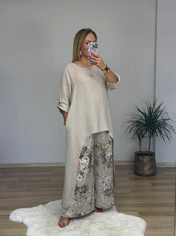 Women's Relaxed Fit Linen Tunic Top Stalluxe