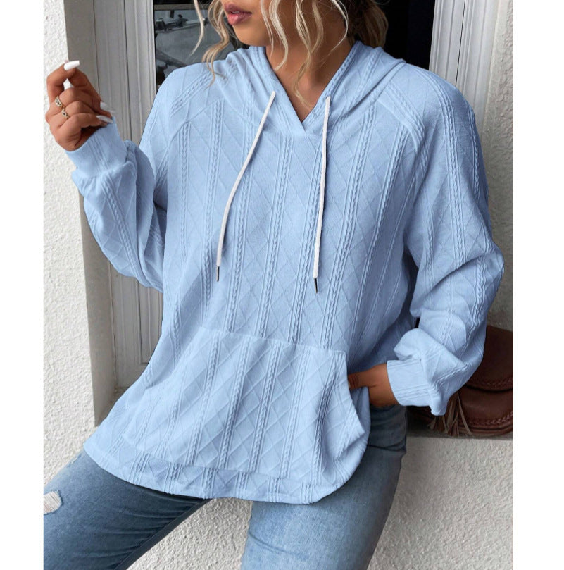 Women's Cozy Textured Pullover Hoodie Stalluxe