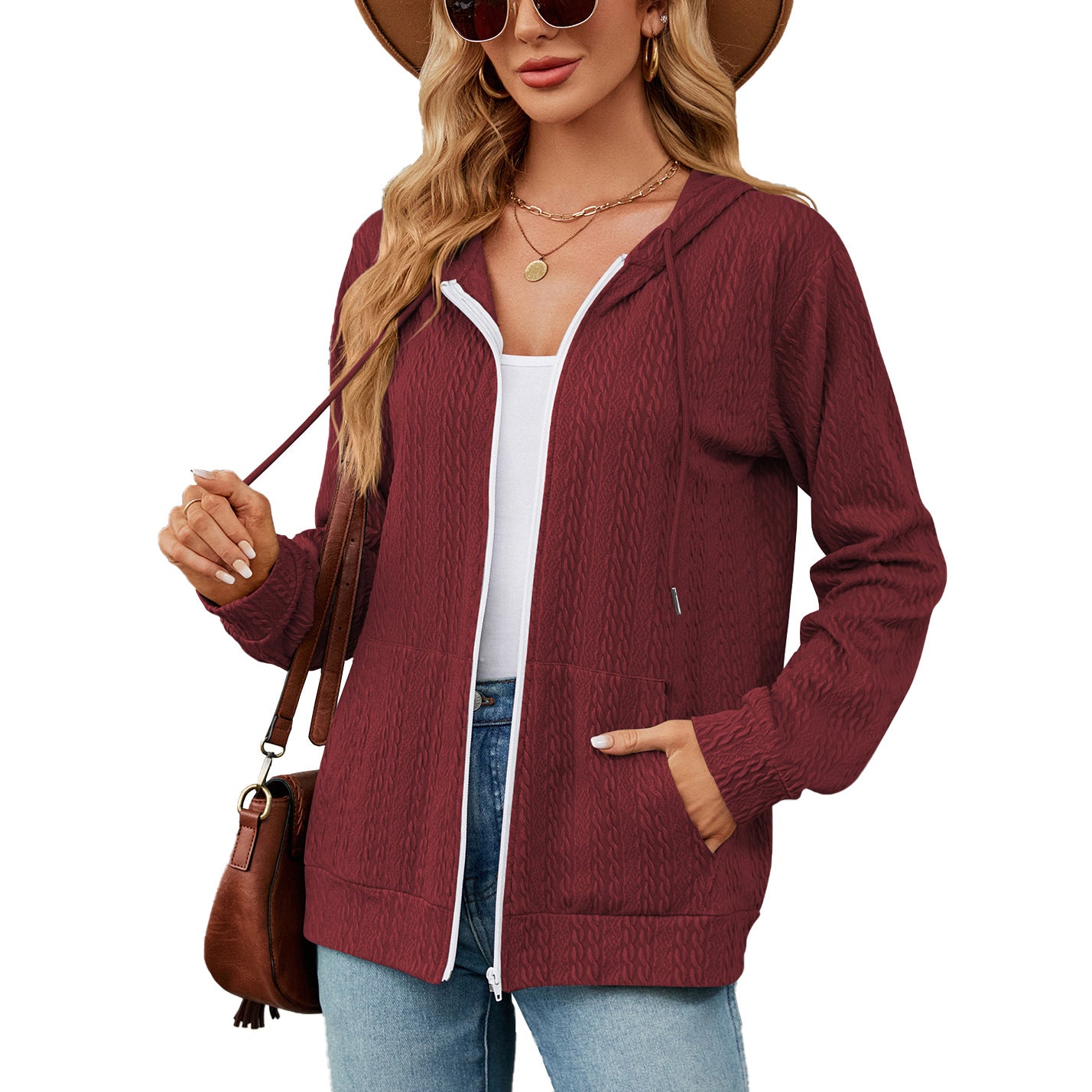 Damen Strickjacke mit hohem Kragen und vielseitigem Design Stalluxe