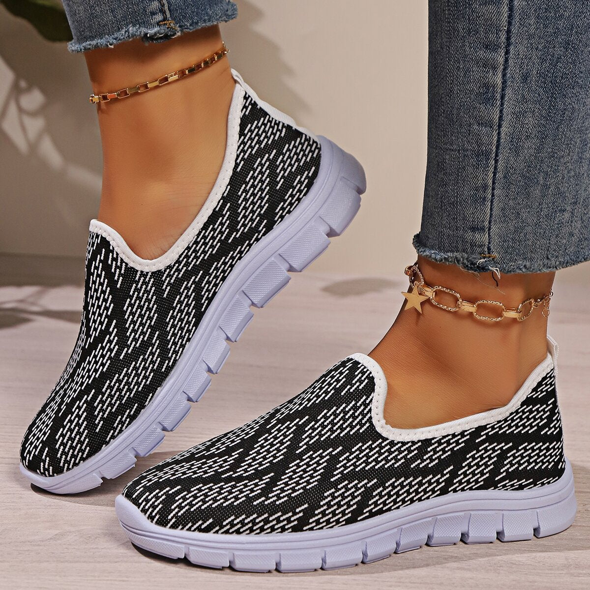 Damen Atmungsaktive Slip-On Sneaker mit flexiblem Sohlenprofil Stalluxe
