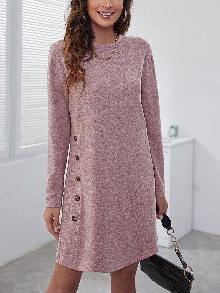 Damen Sweatkleid mit eleganter Knopfleiste und modernem Schnitt Stalluxe