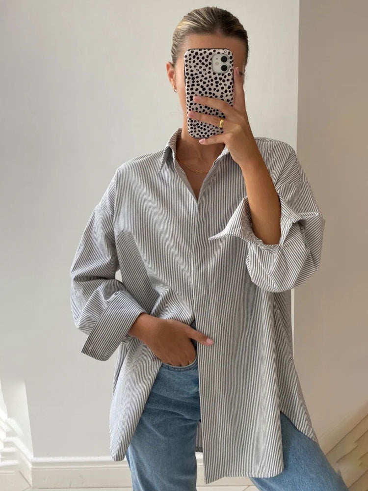 Damen Oversized Hemdbluse Stalluxe