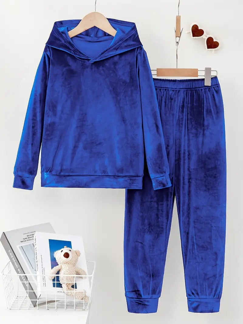 Damen Fleece-Loungewear Set mit Hoodie und elastischen Säumen Stalluxe