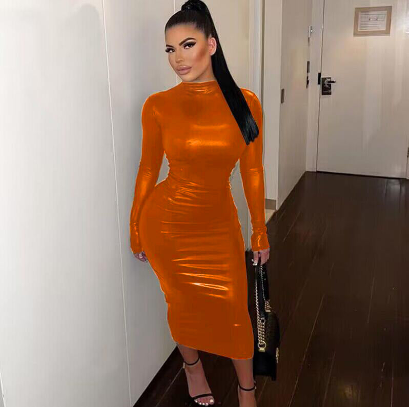 Damen Elegantes Maxikleid mit schimmerndem Effekt und figurbetontem Schnitt Stalluxe