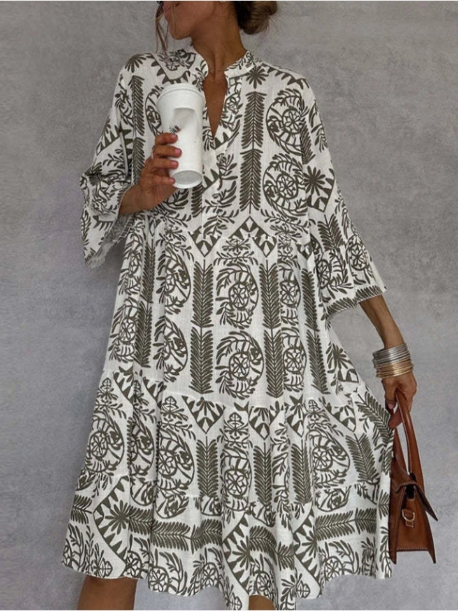 Damen Tunika-Kleid mit floralem Design und lockerer Passform Stalluxe