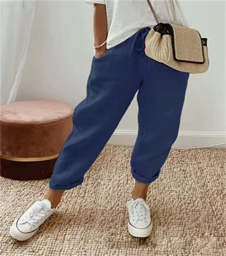 Damen Bequeme und lässige Chino-Hose mit elastischem Bund Stalluxe