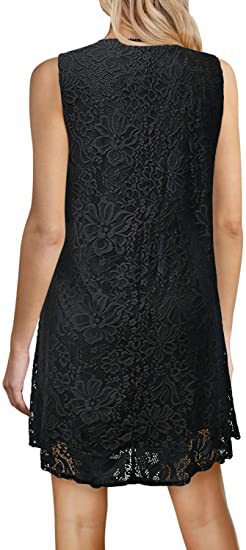 Damen elegantes Spitzenkleid mit A-Linien-Schnitt Stalluxe