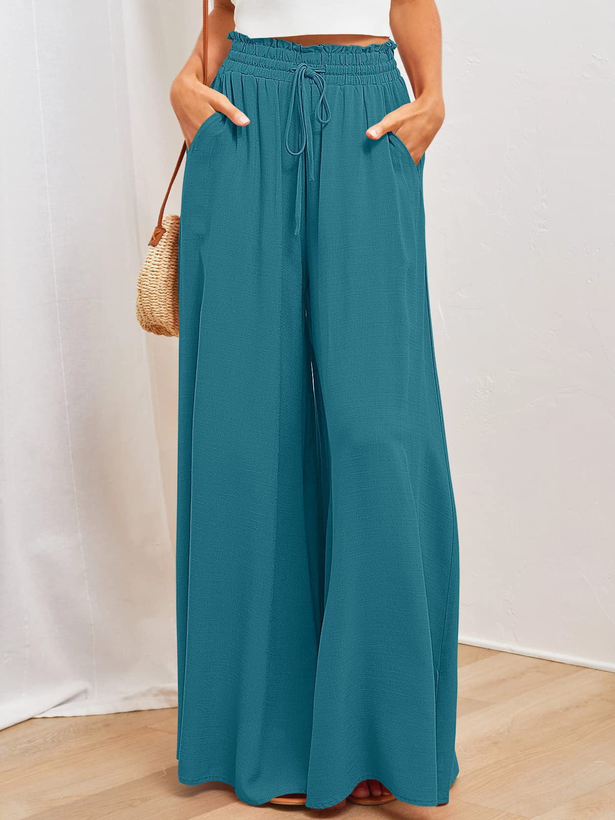 Damen luftiger Maxi-Rock mit tailliertem Gummibund und praktischen Seitentaschen Stalluxe