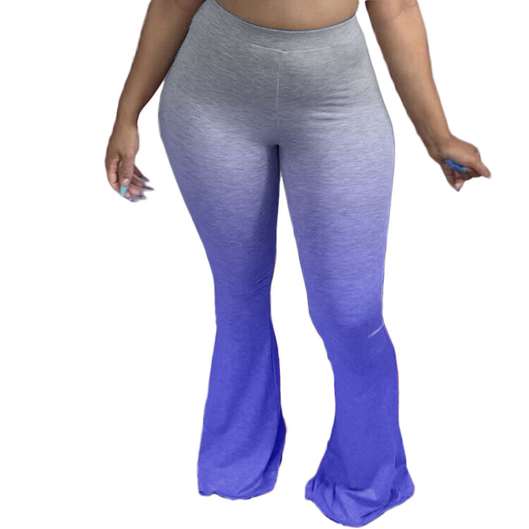 Damen Sportliche Flared Leggings mit Farbverlauf Stalluxe