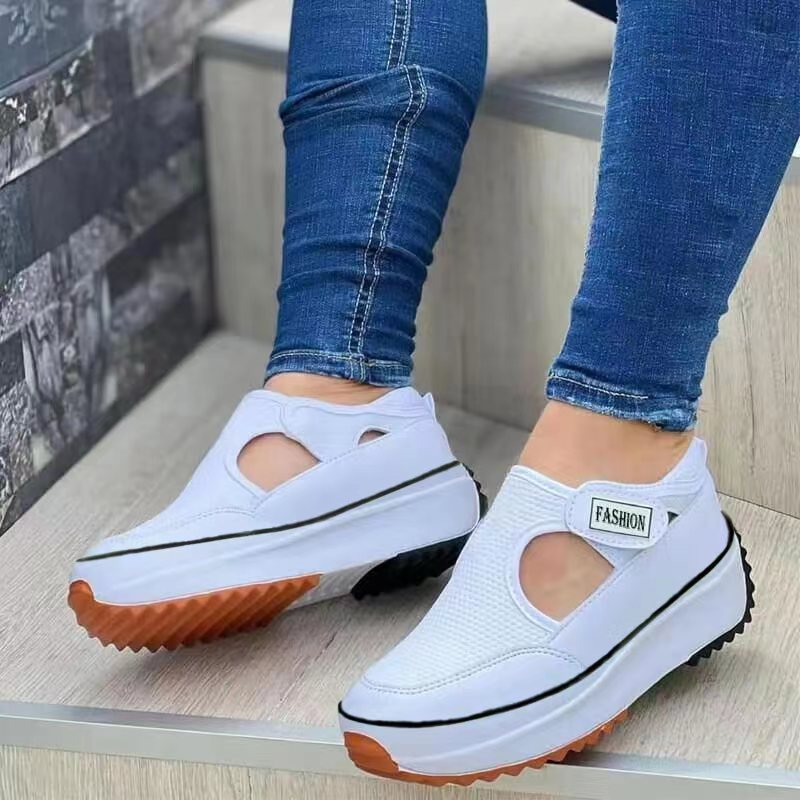 Damen trendige Slip-On Sneakers mit rutschfester Sohle und atmungsaktiver Mesh-Oberfläche Stalluxe