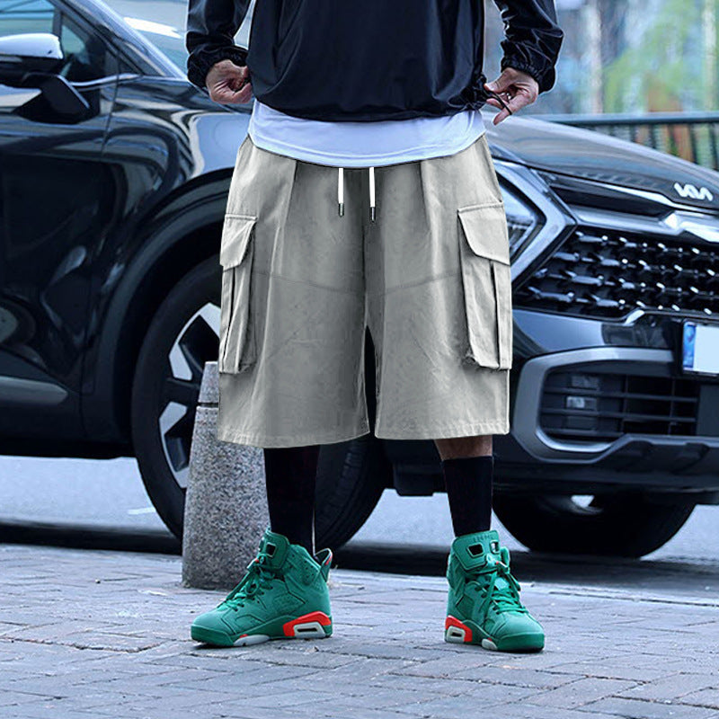 Damen praktische Cargo-Shorts mit elastischem Bund und mehreren Taschen Stalluxe
