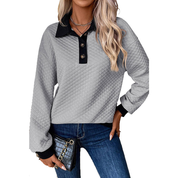 Damen stylischer und bequemer Sweatshirt mit Kragen Stalluxe