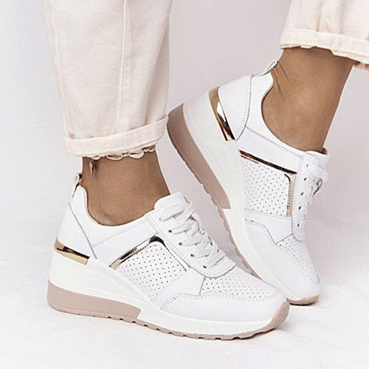 Damen Sportliche Wedge-Sneaker mit atmungsaktiver Mesh-Oberfläche und rutschfester Sohle Stalluxe