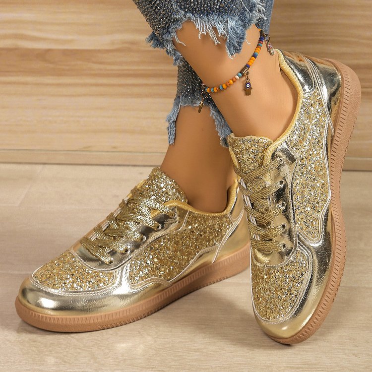 Damen Glitzernde Sneakers mit modischem Obermaterial und bequemer Sohle Stalluxe