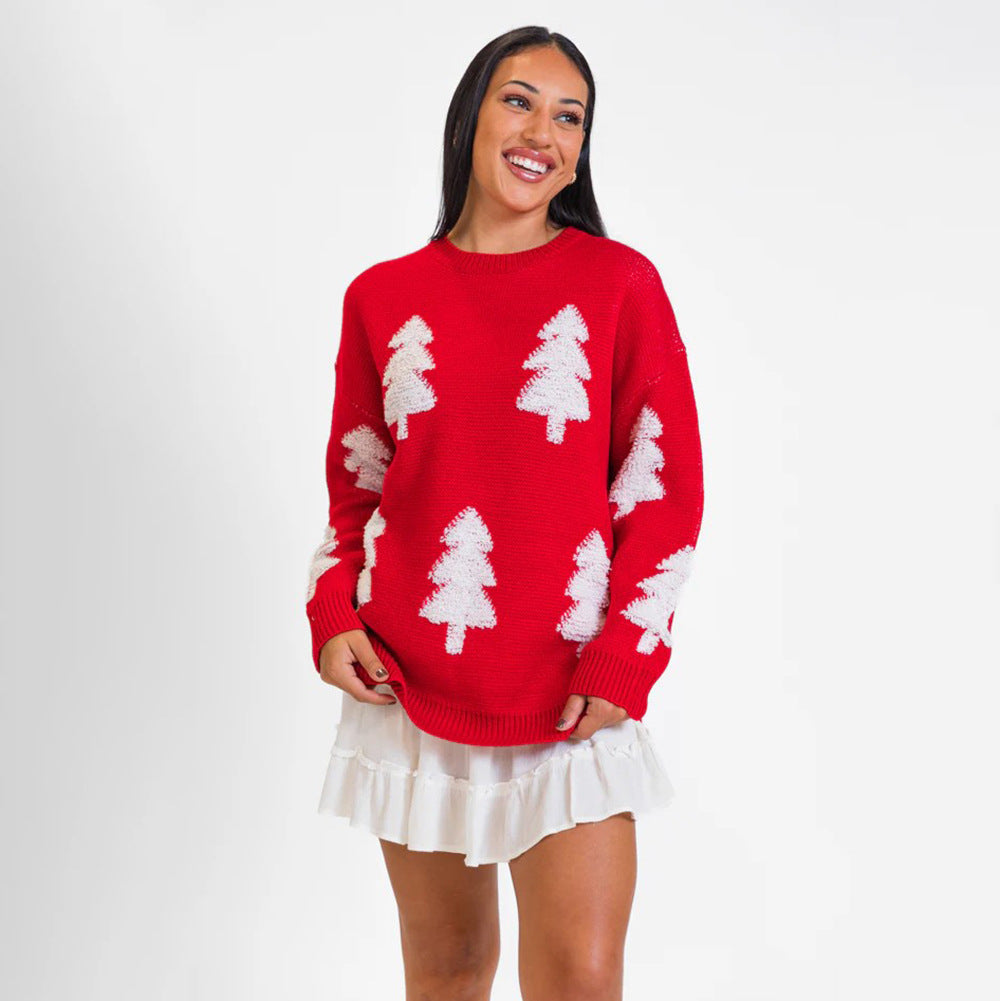 Damen Strickpullover mit aufwendigem Baumdesign Stalluxe