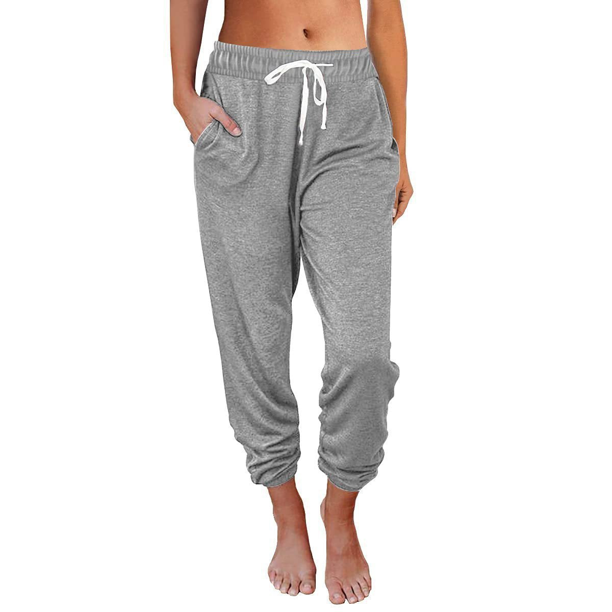 Damen Bequeme und lässige Jogginghose mit elastischem Bund und seitlichen Taschen Stalluxe