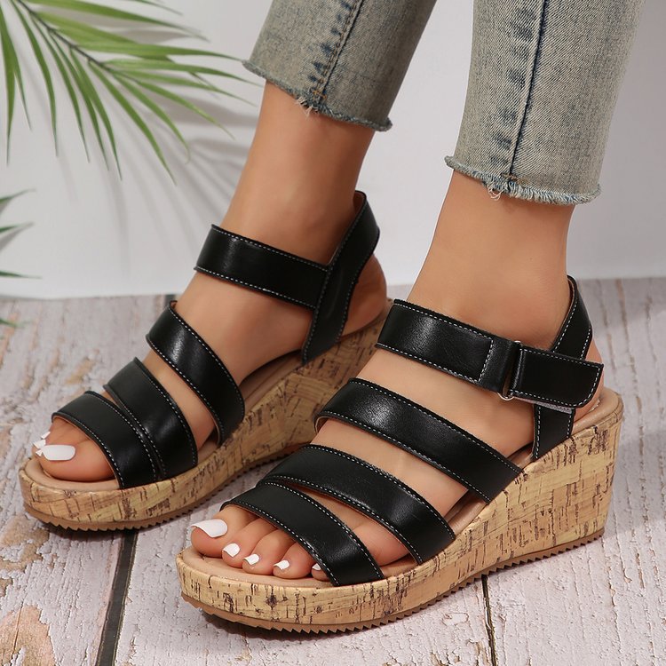 Damen Korksandalen mit verstellbaren Riemen Stalluxe