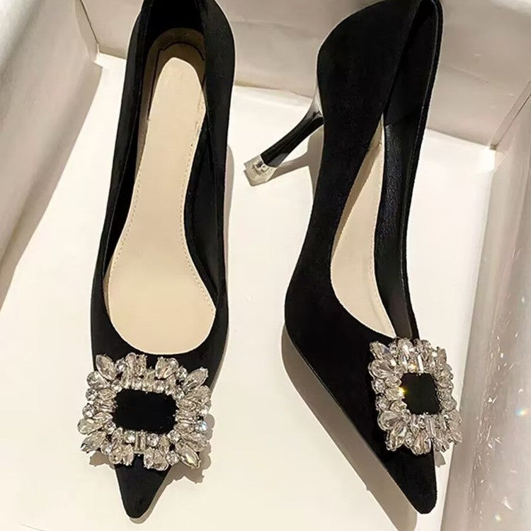 Damen elegante Pumps mit funkelndem Strassbesatz und modernem Design Stalluxe