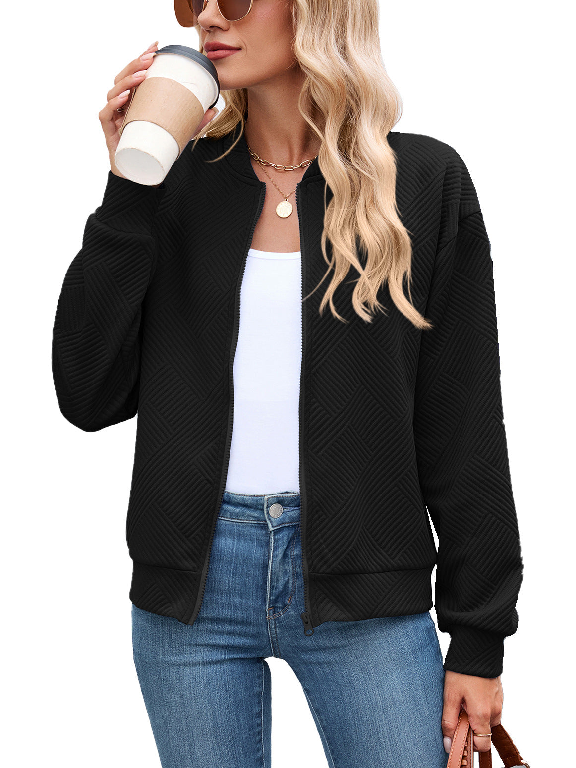 Damen Sportliche Bomberjacke mit strukturiertem Design Stalluxe