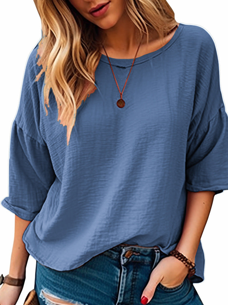 Damen Oversized Langarmshirt aus weich strukturiertem Material Stalluxe