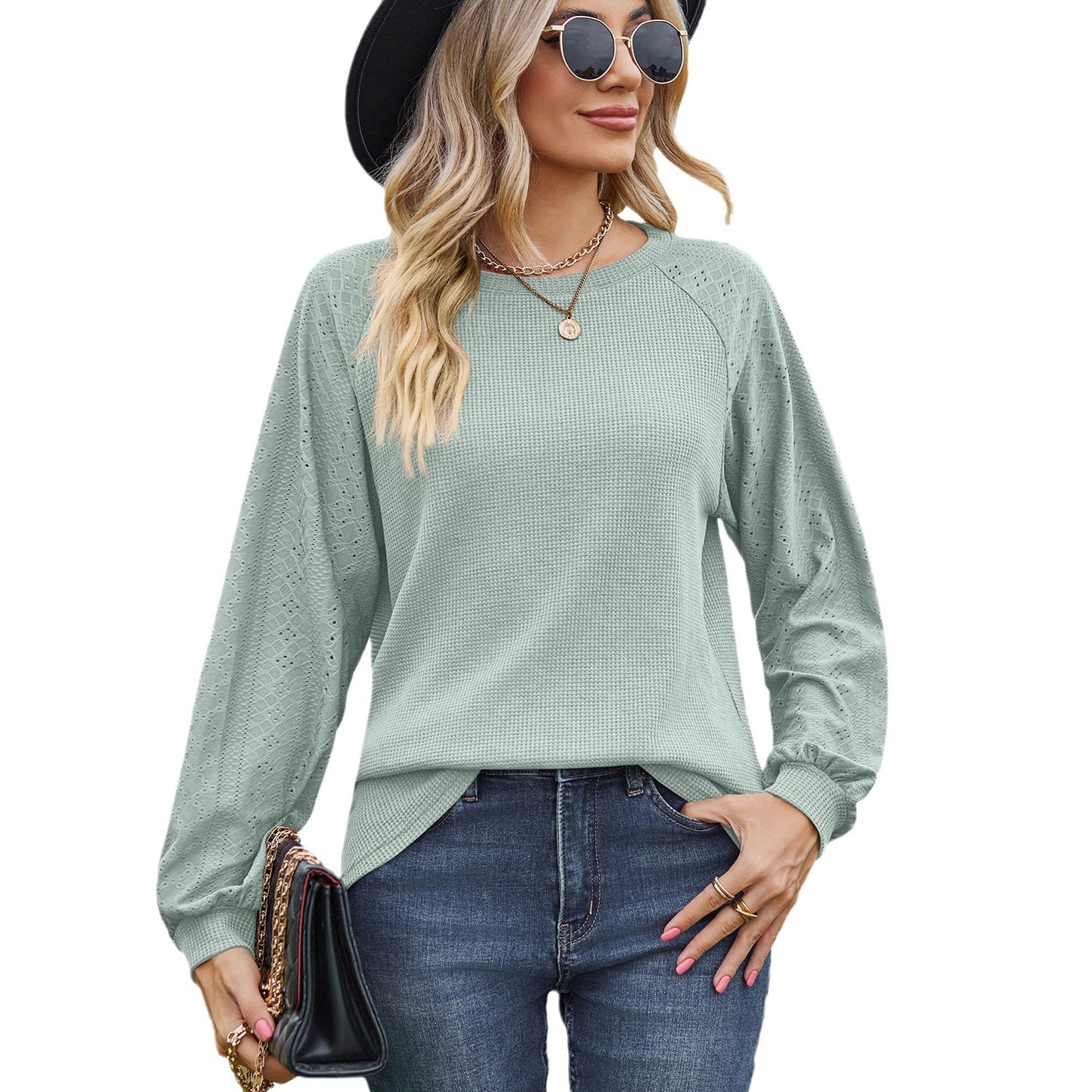 Damen lässiger Pullover mit modischen Strickdetails Stalluxe