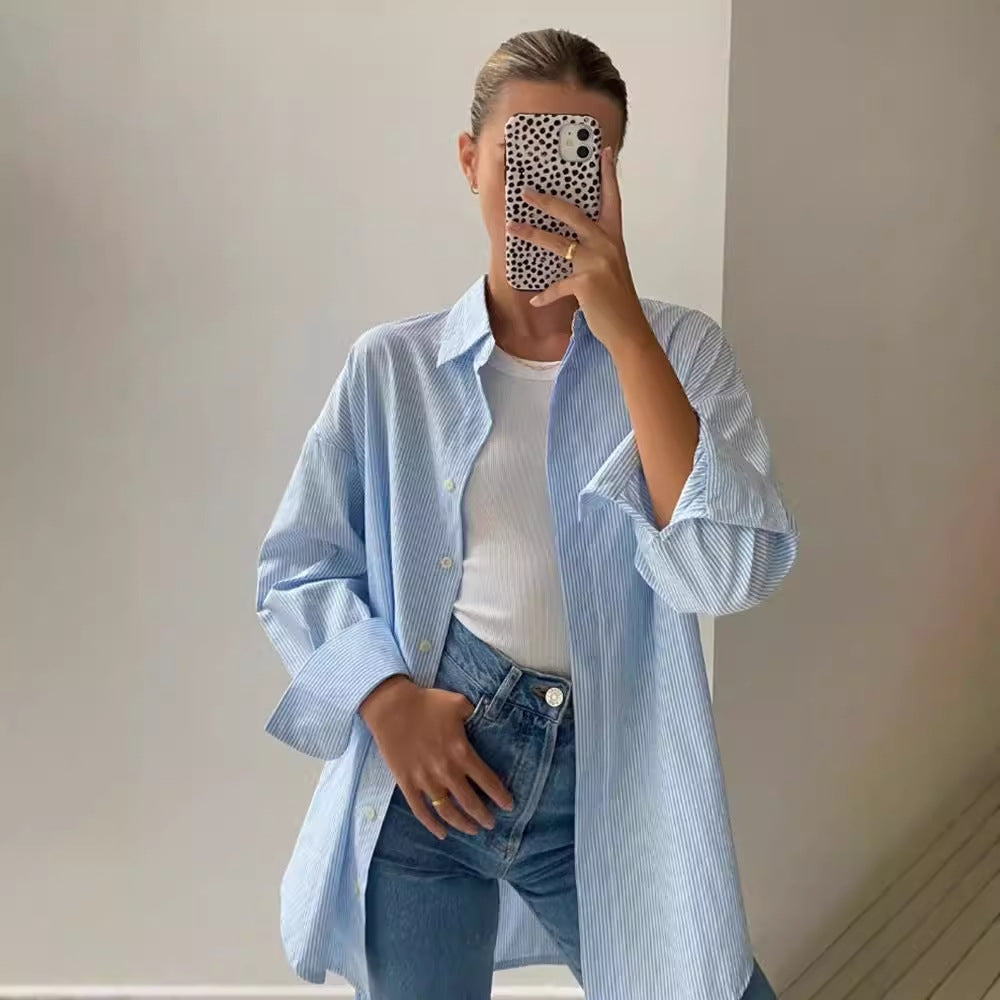 Damen Oversized Hemdbluse Stalluxe