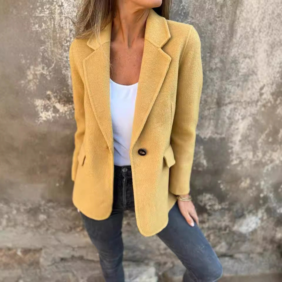 Damen modischer Blazer mit weichem Stoff und eleganten Details Stalluxe