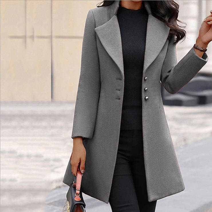Damen elegante Jacke mit klassischem Detailing und schmaler Silhouette Stalluxe