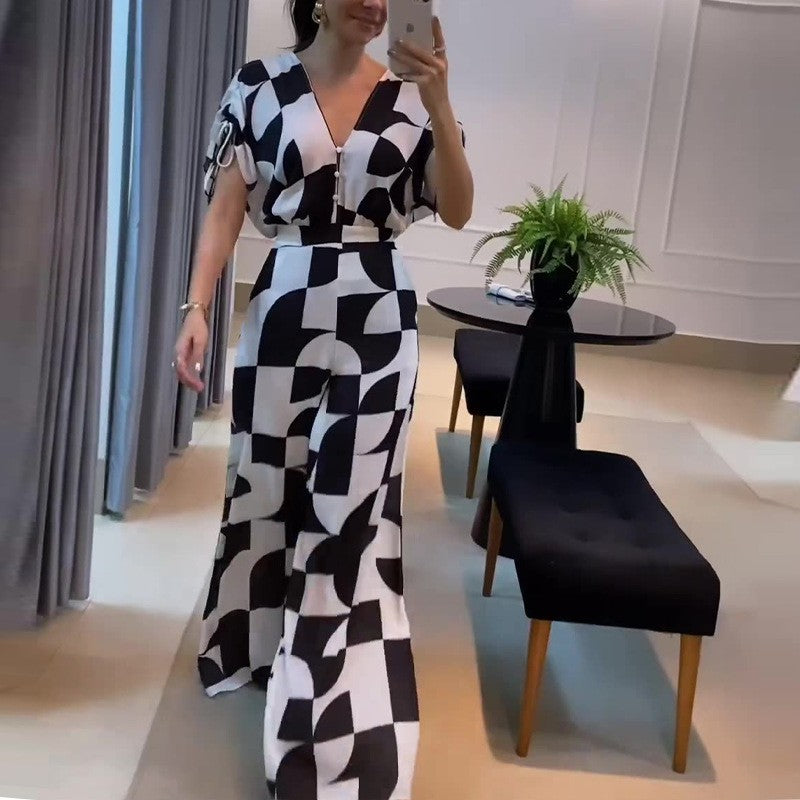 Damen Langes Maxikleid mit grafischem Muster und Raffung Stalluxe