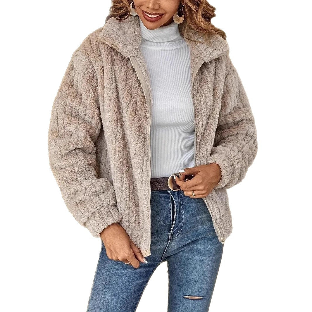 Damen kuschelige Fleece-Jacke mit Reißverschluss und Kapuze Stalluxe