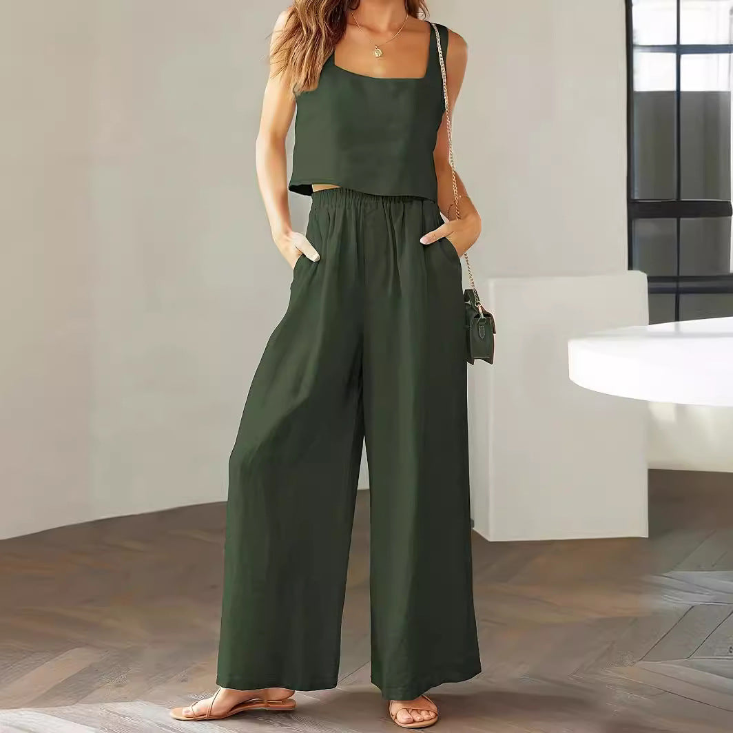 Damen Lässiger Jumpsuit mit weiten Beinen und praktischen Taschen Stalluxe