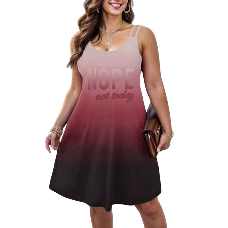 Damen lässiges A-Linien-Kleid mit trendigem grafischem Aufdruck und verstellbaren Trägern Stalluxe