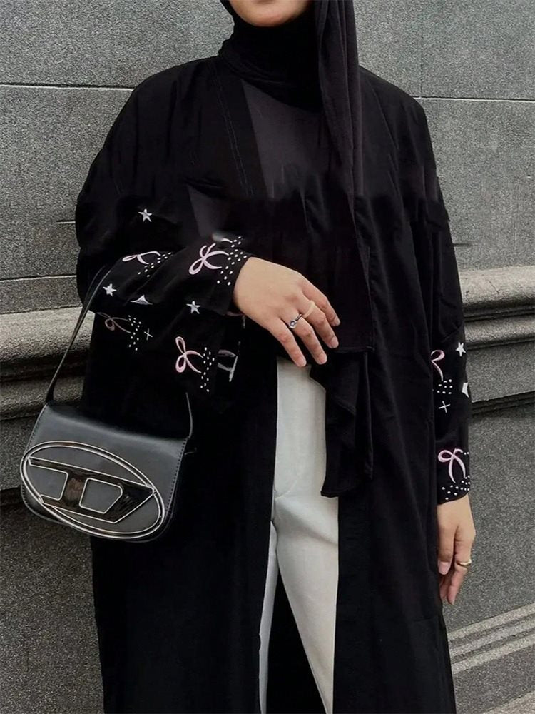 Damen eleganter Kimono-Cardigan mit detailreichen Ärmeln Stalluxe