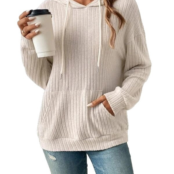 Damen lässiger Kapuzenpullover mit strukturiertem Design und praktischen Taschen Stalluxe