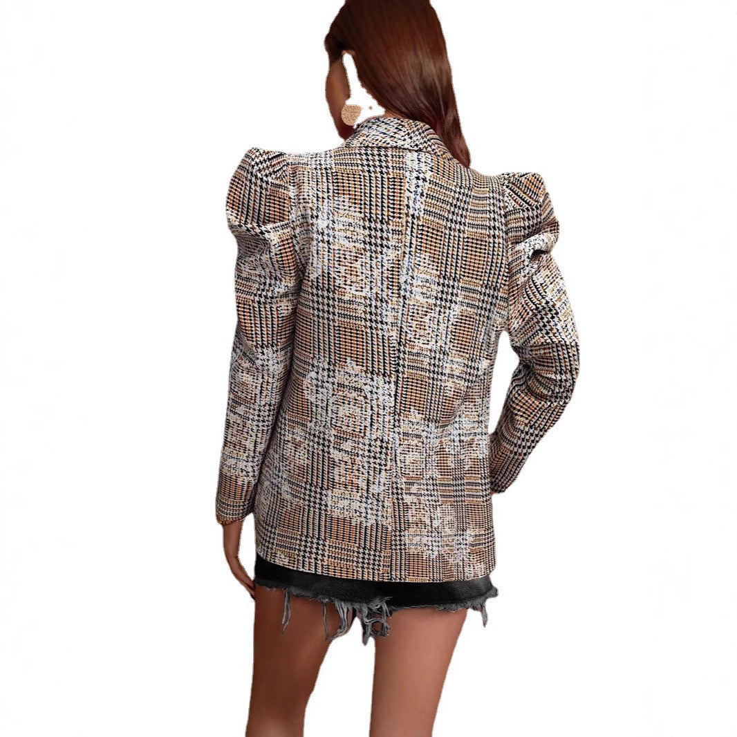 Damen Modischer Oversize-Blazer mit strukturiertem Design und Puffärmeln Stalluxe
