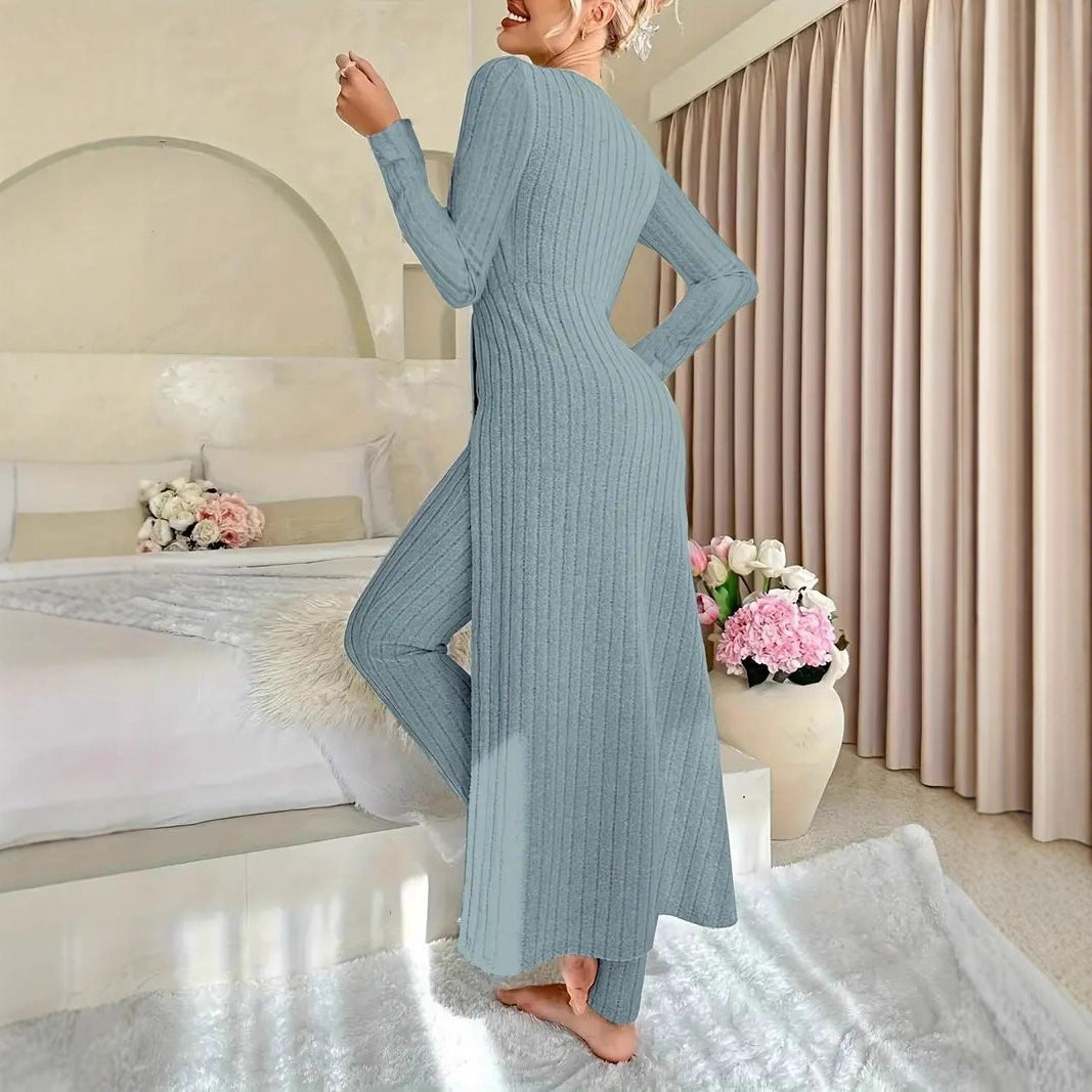 Damen Elegantes Maxijumpsuit mit hochsensibler Struktur und seitlichen Schlitzen Stalluxe
