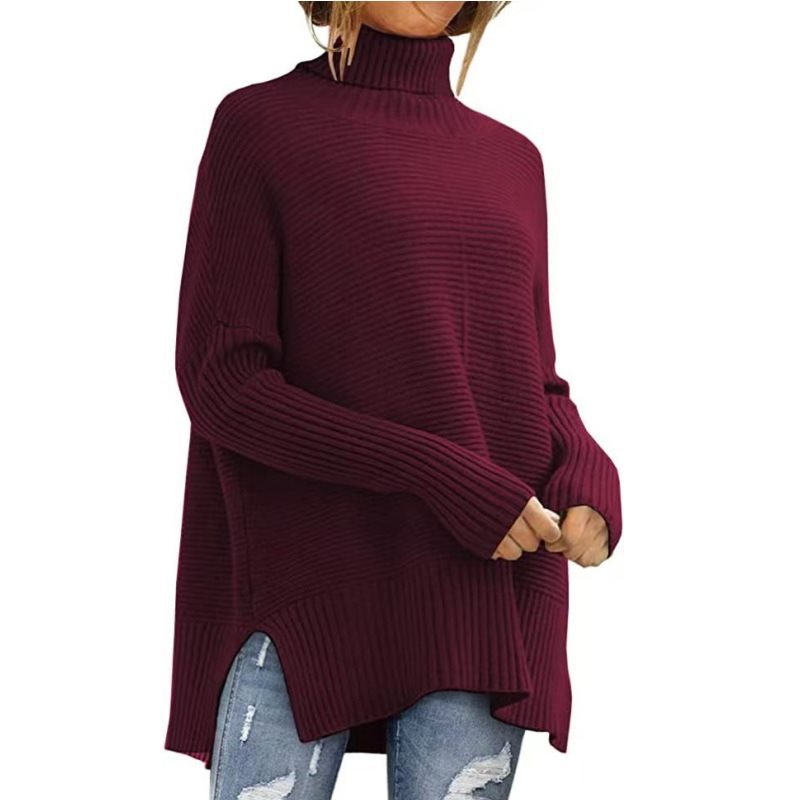 Damen kuscheliger Rollkragenpullover aus Rippstrick Stalluxe