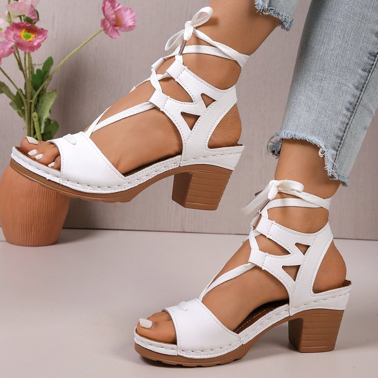 Damen elegante Plateau-Sandaletten mit verstellbarem Riemen und komfortablem Fußbett Stalluxe