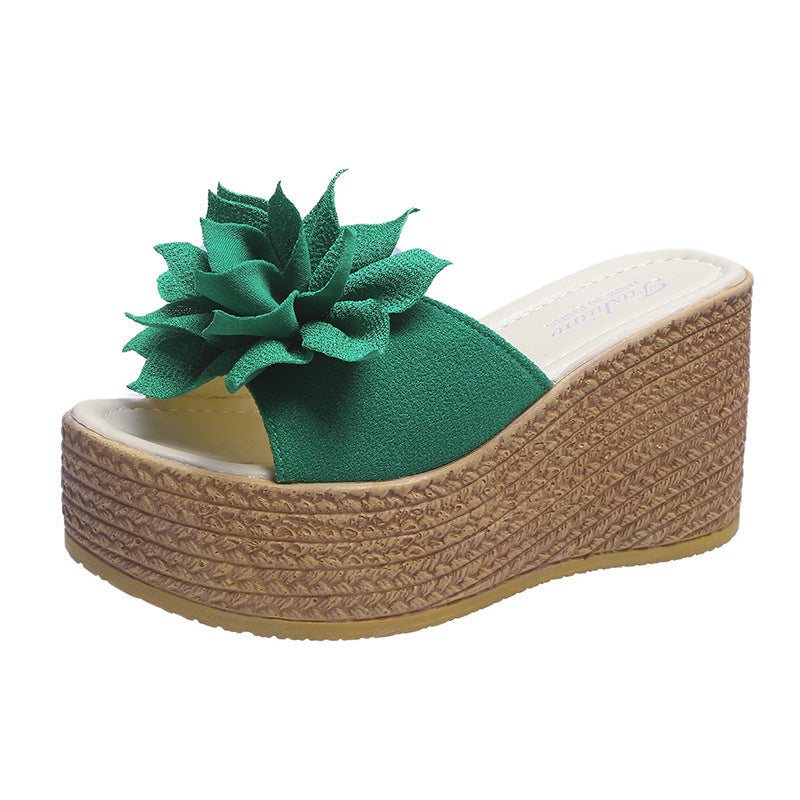 Damen Plateausandalen mit floralem Dekor und rutschfester Sohle Stalluxe