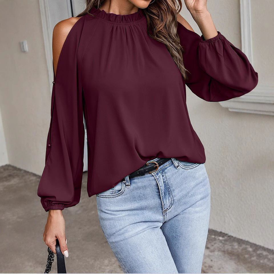 Women's Cold-Shoulder Blouse Stalluxe
